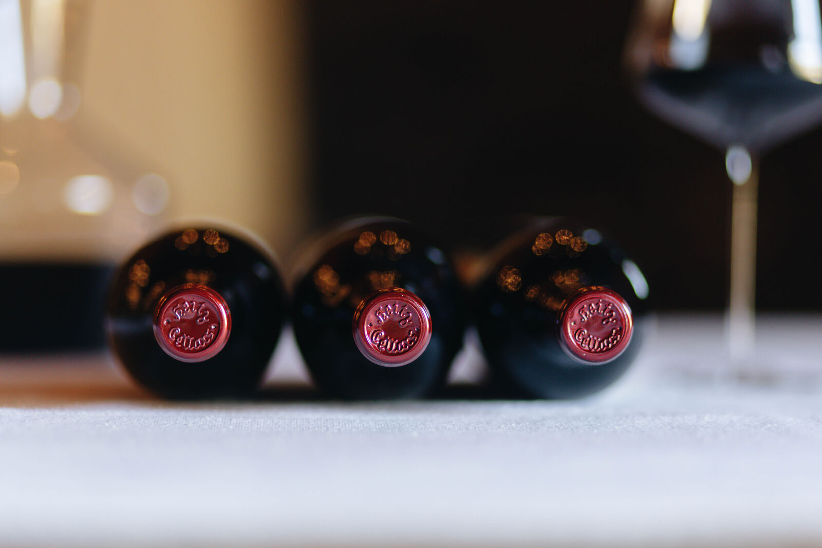 Heitz Cellar Bottles laying flat on a table